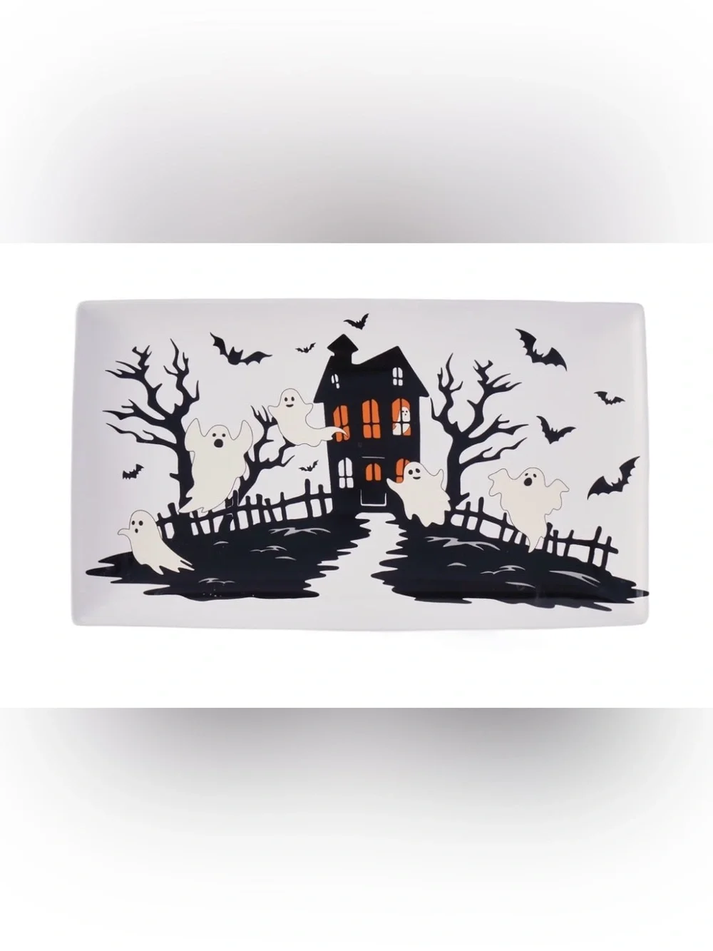 Halloween Ceramic Haunted House Serve Tray